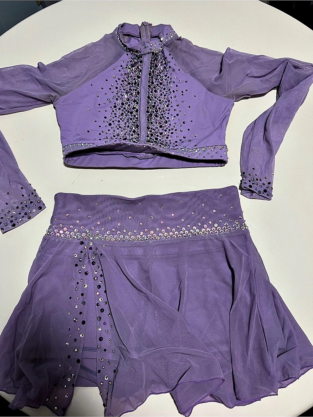 Purple Rhinestone Dance Costume